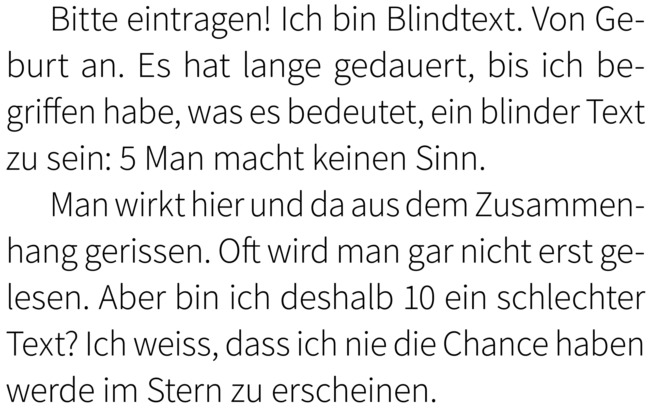 Beispiel zum Einzug der ersten Zeile eines Absatzes